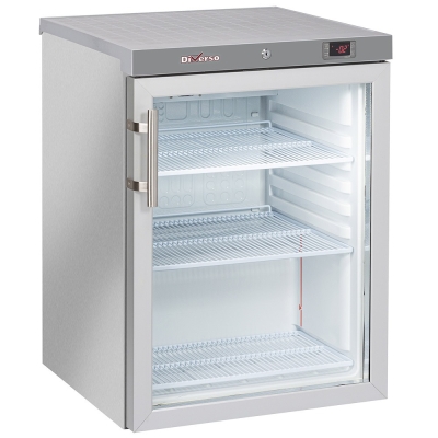 Frigo ventilé, porte vitrée, 200 Lit. acier inox WR-PG21-XG
